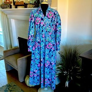 NWT Sz12 Lilly Pulitzer Mira stretch Shirtdress pineapple paradise